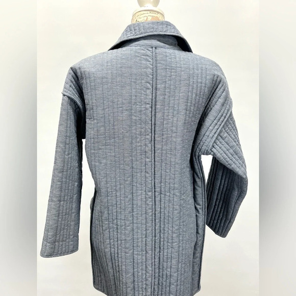 34N & 118W for ANTHROPOLOGIE‎ Blue and white micro stripe quilted jacket size M. - Picture 8 of 16